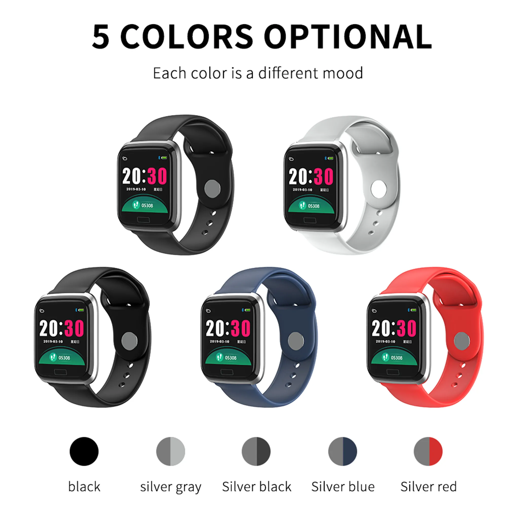 

Fitness Tracker Smart Watch Men Women Blood Pressure Heart Rate Wristband Waterproof Smart Bracelet Sport Mode PK B57 Smart Band