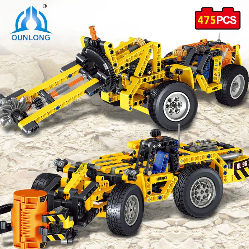Qunlong 475pcs Engineering Vehicle Truck Model Building Blocks Bricks Enlighten Educational Toys for Children Compatible Legoed baby-building-blocks