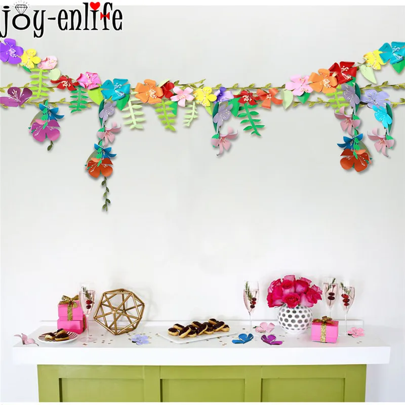 1set DIY Fake Flowers Vine Hanging Banner Wedding Party Backdrop
