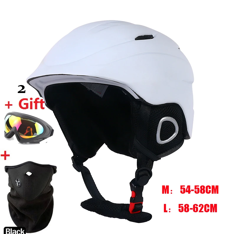 Лучший уличный защитный шлем для катания на лыжах, сноуборде, катании на коньках, взрослых мужчин и женщин, зимние лыжные шлемы для продажи, черный, белый цвет, регулируемый размер - Цвет: 18 L 58 to 62CM
