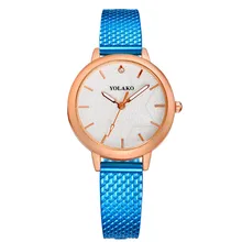 Moda luxo Couro Banda Analógico Quartz Rodada de malha de arame de aço Inoxidável Relógio de Pulso Relógios de marcas De Luxo Top marcas de Esporte & 2