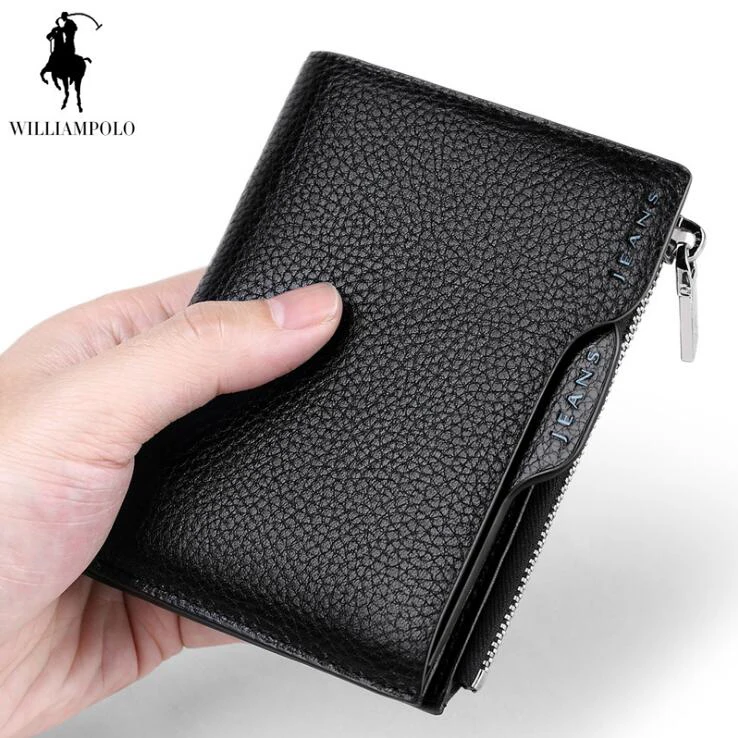 

Williampolo Men's Wallet Genuine leather Driver's license wallets Business Cowhide Coin purse
