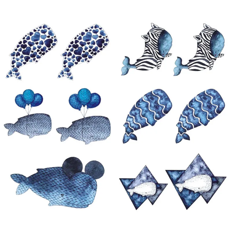 3289 Tatouage Imperméable Original Apposé Sur Les Femmes Durable Petit Frais Belle Couleur Dauphin Baleine Cheville Poignet Bâton In Tatouages