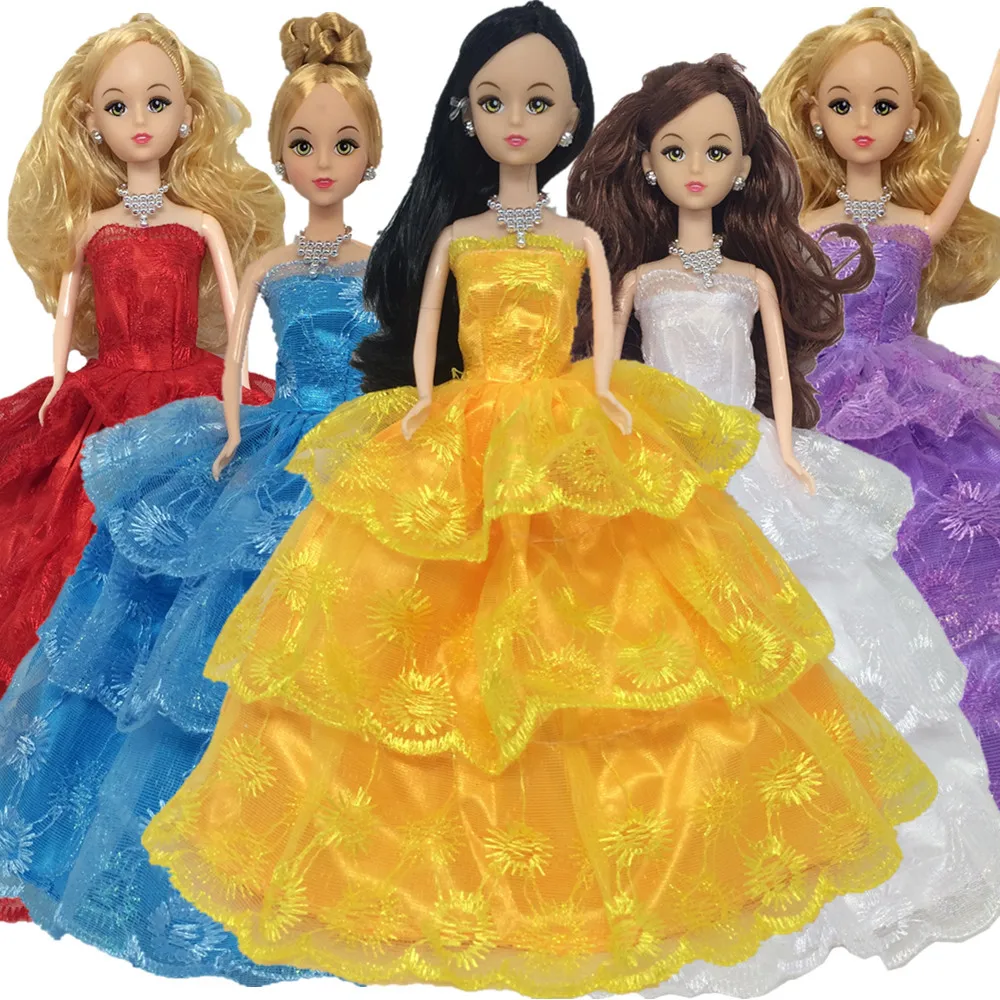 

NK One Pcs Princess Doll Wedding Dress Noble Party Gown For Barbie Doll Fashion Design Outfit Best Gift For Girl' Doll