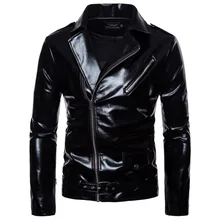 Осенне-зимняя мужская модная черная куртка из искусственной кожи в стиле хип-хоп, панк, мотоциклетная куртка, Мужская Повседневная приталенная куртка, jaqueta de couro