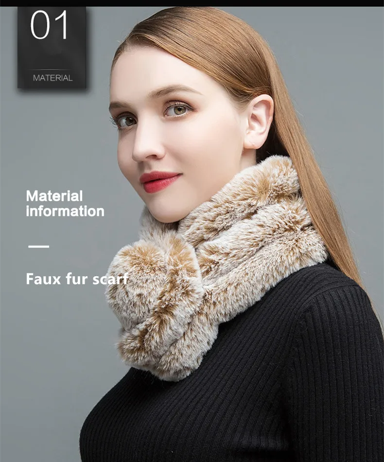 Gours меховой шарф для женщин Высокое качество шарфы из искусственного меха женские толстые теплые зимние модные брендовые без ворса Новое поступление GLWJ015