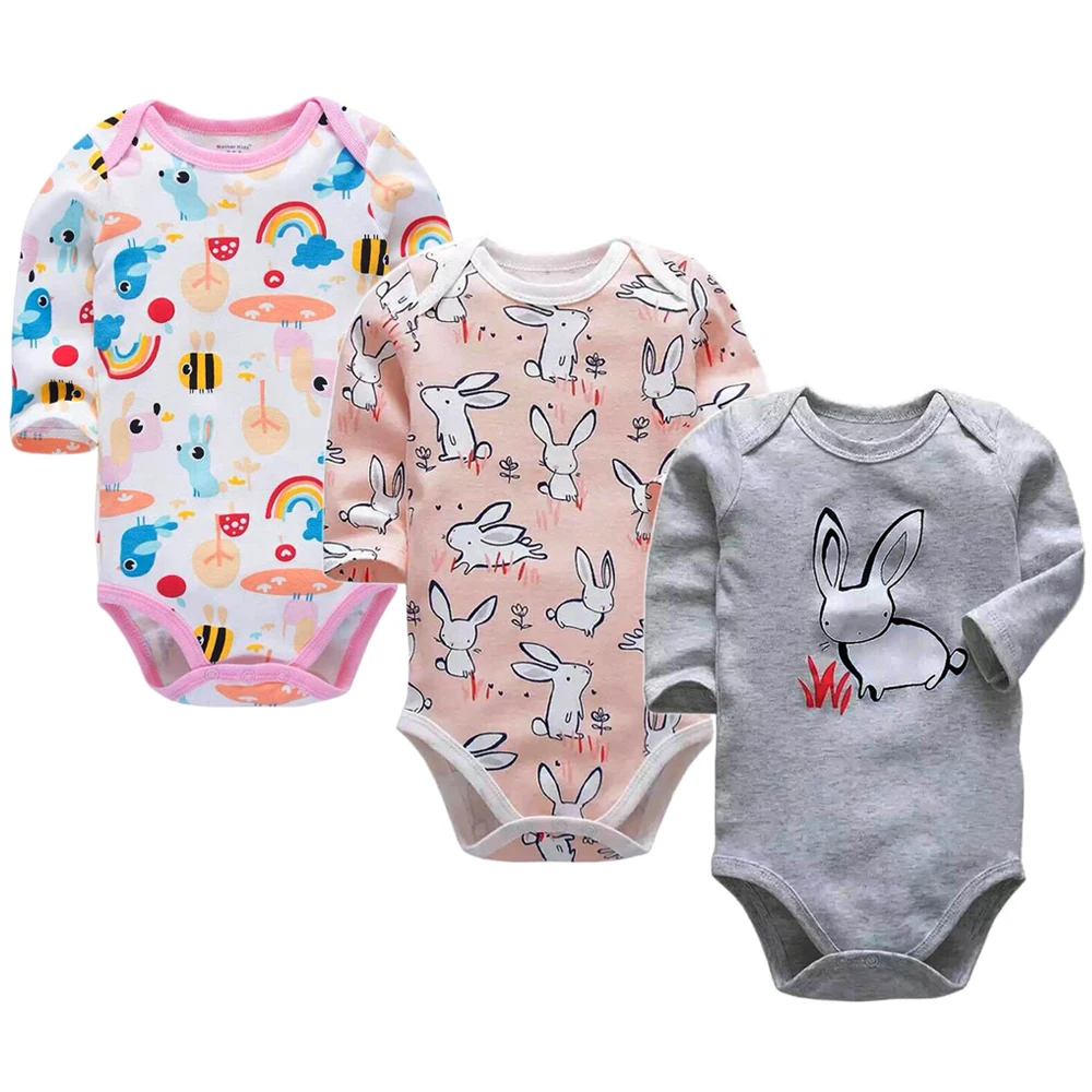 

Baby Girls Clothes Newborn Babies Boys Underwear 3 Pack Infant Long Sleeve 3 6 9 12 18 24 Months Clothing