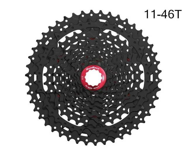 Sunracing 10 скоростей CSMS3 CSMX3 11-40 t/11-42/11-46 t mtb велосипед свободные колеса кассета широкое соотношение mtb велосипед кассета - Цвет: MX3 46T black red