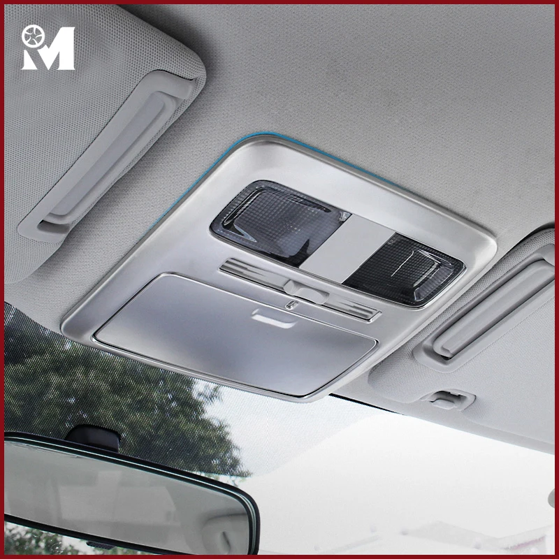 

Car styling Refitting Interior Accessories Chrome Trim Car Roof Reading Lamp Panel Decoration Refit Stickers For Subaru Forester