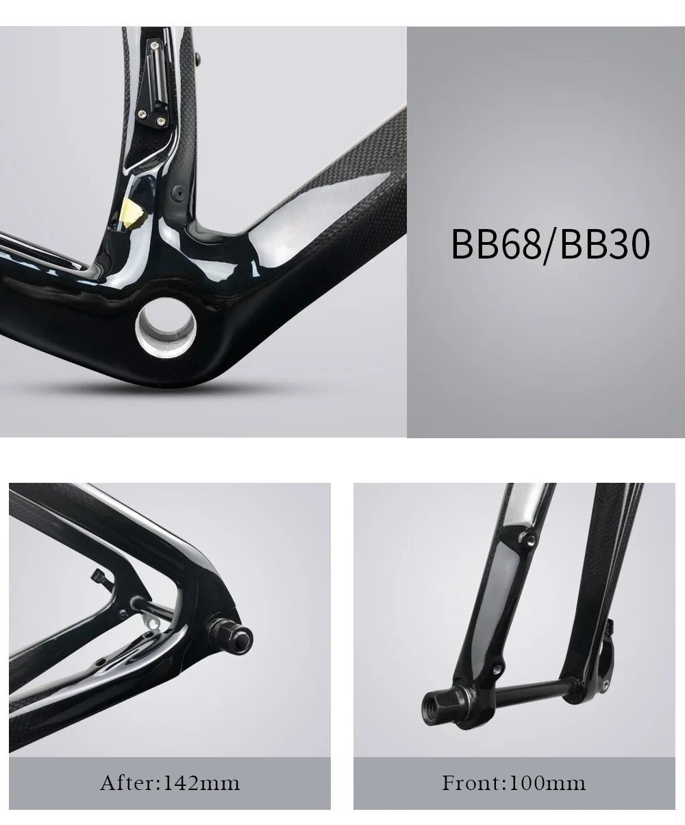 Excellent Disc Brake newly thru axle carbon road frame 3k 1k glossy matte road framest bb68 bb30 can customized paint LEADNOVO 4