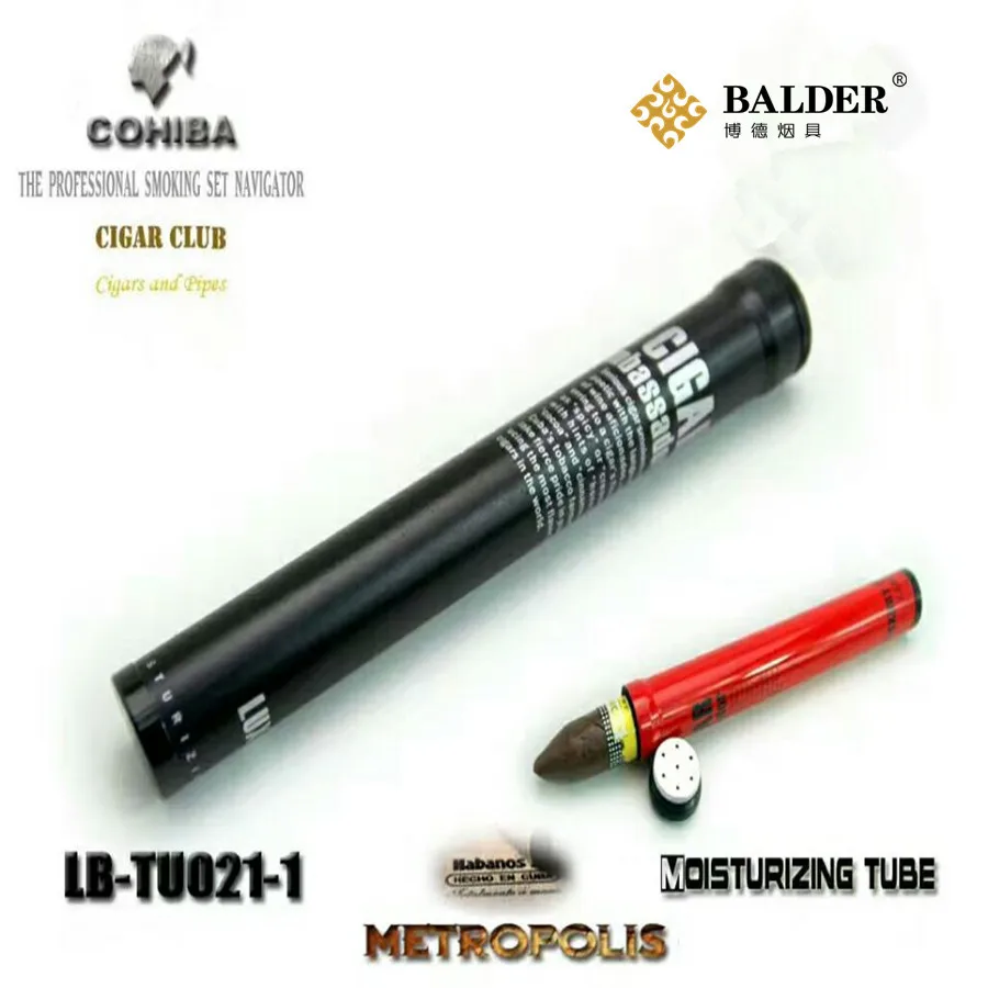LB021 металлическая коробка для сигар чехол хьюмидор увлажняющий Одиночная трубка кедра деревянный портсигар Портативный для путешествий, сигара комплекты Бизнес подарки