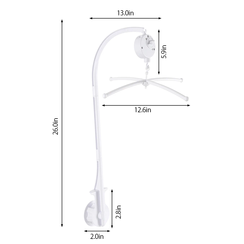 Белый мобиль для детской кроватки прикроватная игрушка-колокольчик держатель с опорой+ ветряная музыкальная шкатулка детские игрушки 0-12 месяцев детская коляска игрушка