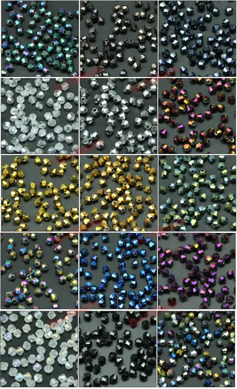 

High quality 4mm 200pcs AAA Bicone Austrian crystals loose beads ball supply AB color plating ,bracelet necklace Jewelry Making