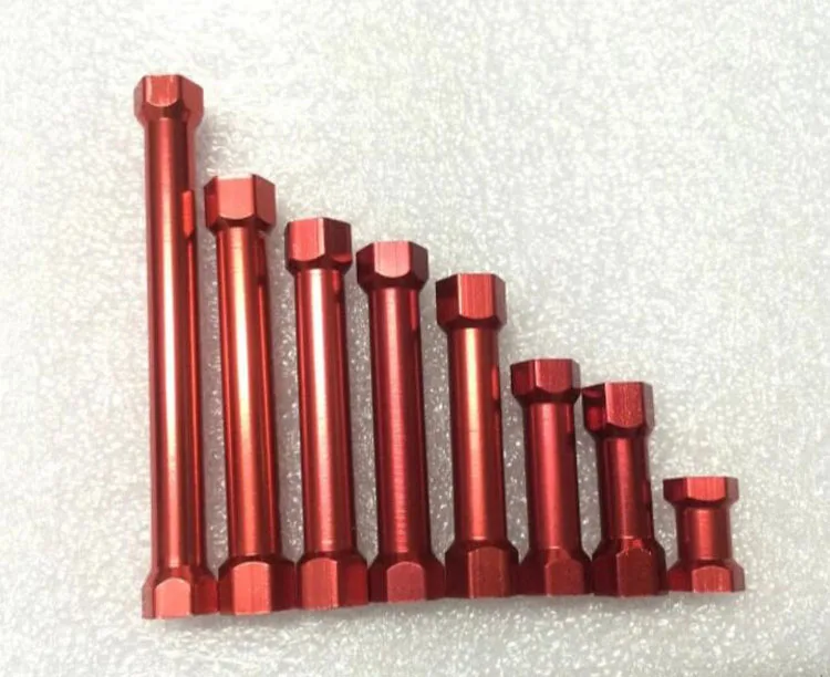 

Yuenhoang 10Pcs 9mm 26mm 30mm 44mm 50mm 55mm RC Drone Fuselage Aluminum Column Rod M3 Hex Hexagon Round Aluminum Pillar Red