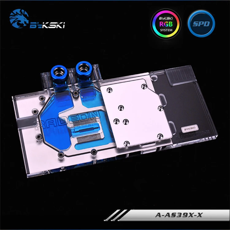^*Best Offers BYKSKI Full Cover Graphics Card Block use for ASUS STRIX-R9-390-DC3OC-8GD5-GAMING Video Card Copper Block RGB Light