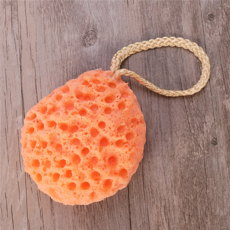 Мягкая губка для тела Ванна Душ Спа Отшелушивающий лица моющий спонж для очищения скруббер(оранжевый