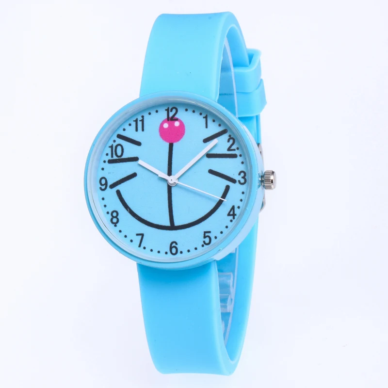 Cartoon Machine Cat Happy Smile Pattern Silicone Watch Lady Fashion Creative Quartz Student Child Gift For Girls Boy | Наручные часы