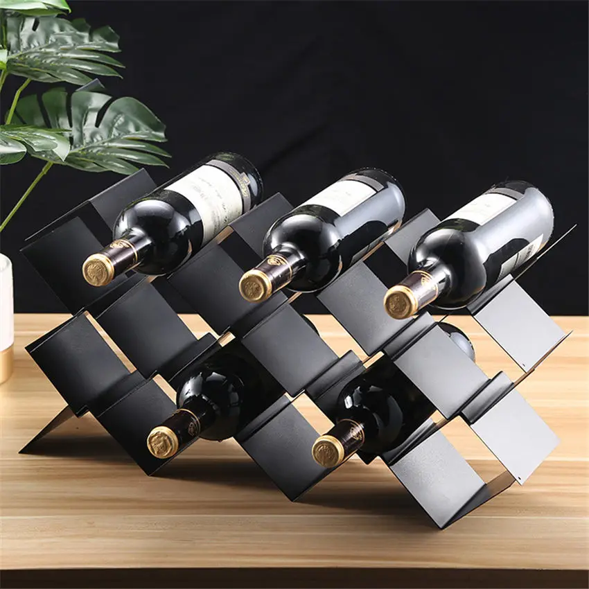 

European retro multi-layer wine rack creative home decoration wave multi-bottle wine rack cascading multi-function wine gift