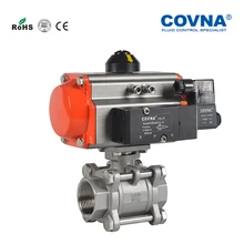 DN32 пневматические 3 шт. шаровой клапан, одинарного действия, с 5/2 способ электромагнитный клапан(24 В DC
