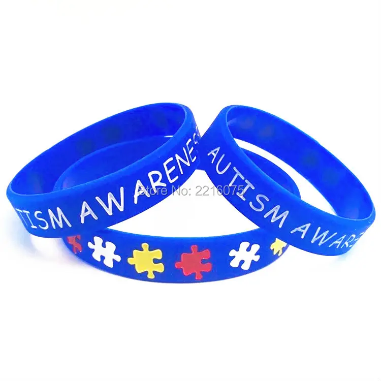 300pcs Medical Alert Autism Awareness wristband silicone bracelets free