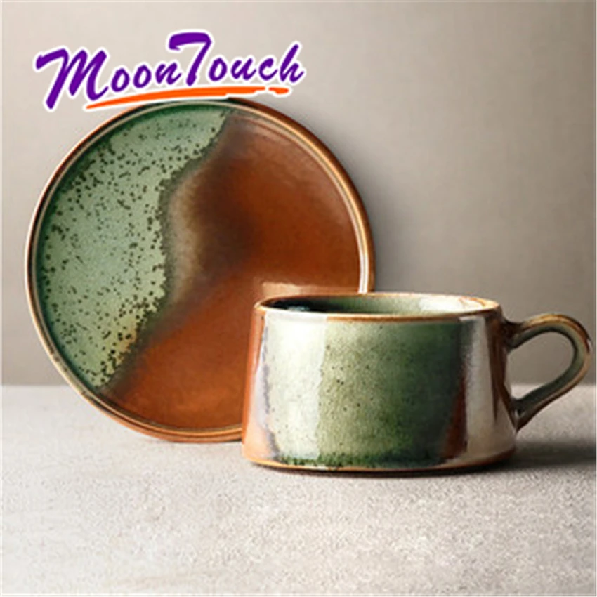 

Creative Cafe Cup Ceramic Coffee Mug Tea Breakfast Cup Japan Style Embossed Colorful Matte 200ml Couple Travel Decoration