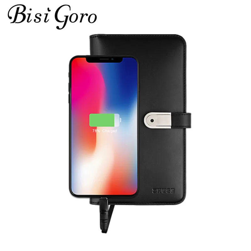 

BISI GORO 2019 Unisex Long Smart Wallet With USB for Charging Wallet For Ipone And Android Capacity 8000 mAh And 16G U Disk