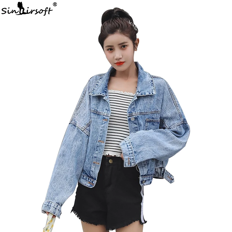 

Embroidery Long Sleeve Vintage Casual Jean Jacket For Women Turn-down Collar Blue Fashionable Women Coats Outwear Denim Jacket