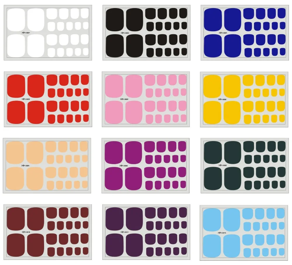 Pontas do Dedo do pé Etiqueta da Etiqueta Atacado Cores Puras Pedicure Arte Dedo Auto-adesiva Decoração Envoltório Decalque 200pks Frete Grátis 22 5 Cheap Adesivos e decalques