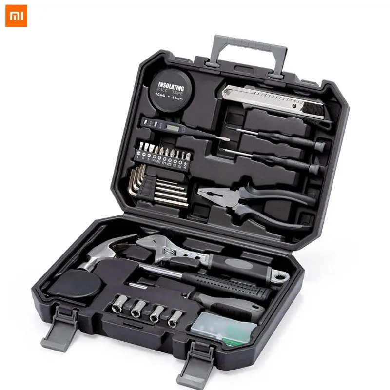 

XIAOMI JIUXUN 12/60Pcs DIY Tool Kit Toolbox General Household Hand Tool with Screwdriver Wrench Hammer Tape Plier Knife ToolBox