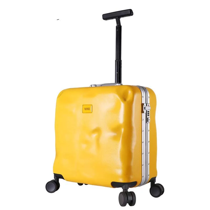 

LeTrend Creative Aluminum frame Rolling Luggage Spinner Trolley 18 inch Women Cabin Suitcase Wheels Students Travel Bags