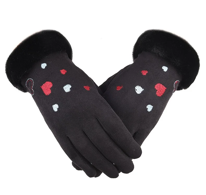 Красивые Для женщин женские зимние теплые перчатки для уличного бега спорта толстые Термальность ветрозащитный сенсорный экран для смартфона Волшебная Перчатка - Цвет: Черный