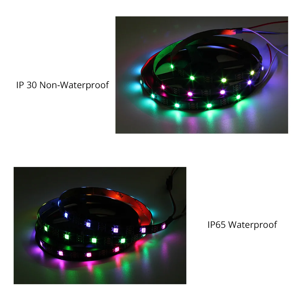 5 м DC5V WS2812 Светодиодная лента 5050 RGB 30 пикселей dream color smart LED pixel полоса WS2812B