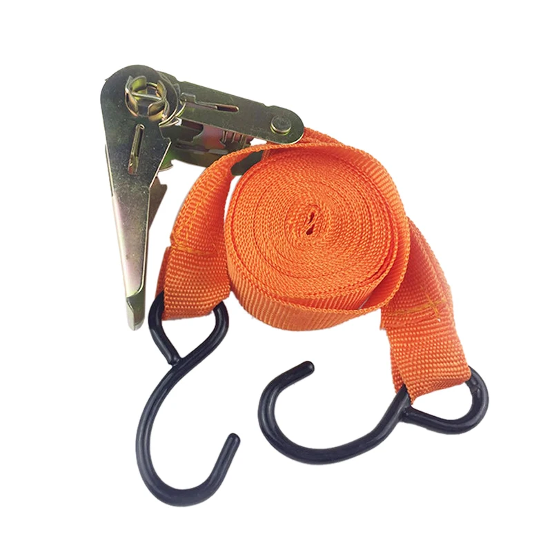 

Urijk 2Pcs Ratchet Tie Down Cargo Straps Belt Lashing Package Webbing Hold Secure Moving Truck Motorcycle Car Tension Rope