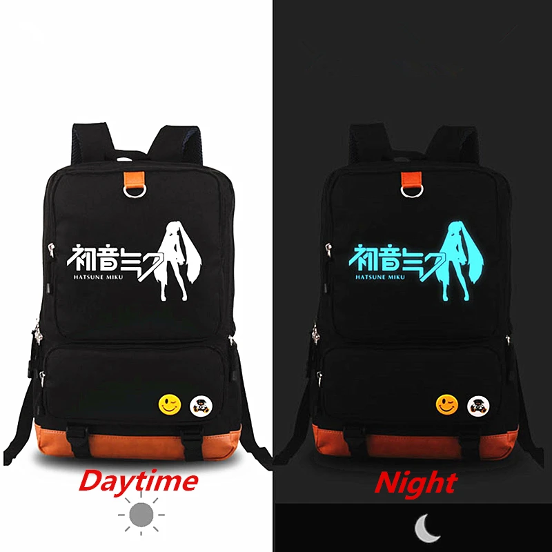

New Japan Anime Hatsune Miku Luminous Printing Backpack For Teenagers School Bags Student Backpacks Laptop Travel Bags Mochila