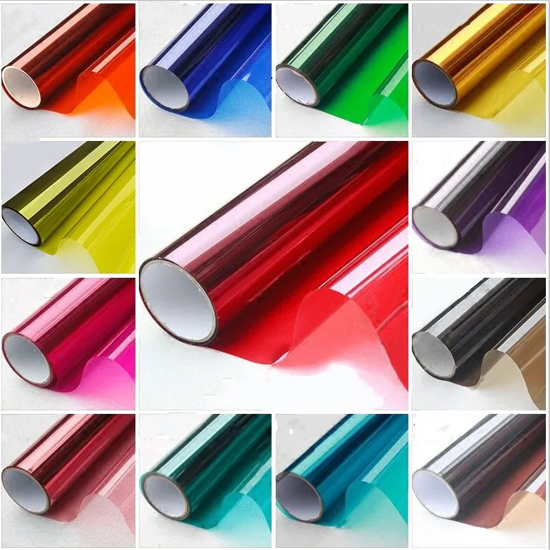 

Colored decorative glass window film insulation sunscreen proof membrane bi-color window stickers Specials vinilos para cristal