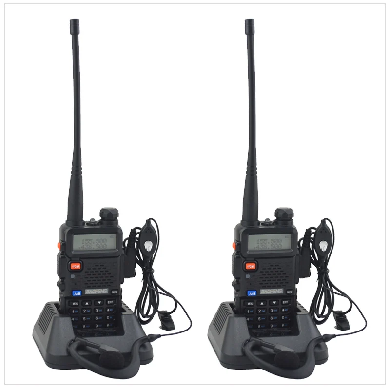 2 шт./лот baofeng dualband UV-5R рация радио двойной дисплей 136-174/400-520 МГц двухстороннее радио с бесплатным наушником BF-UV5R