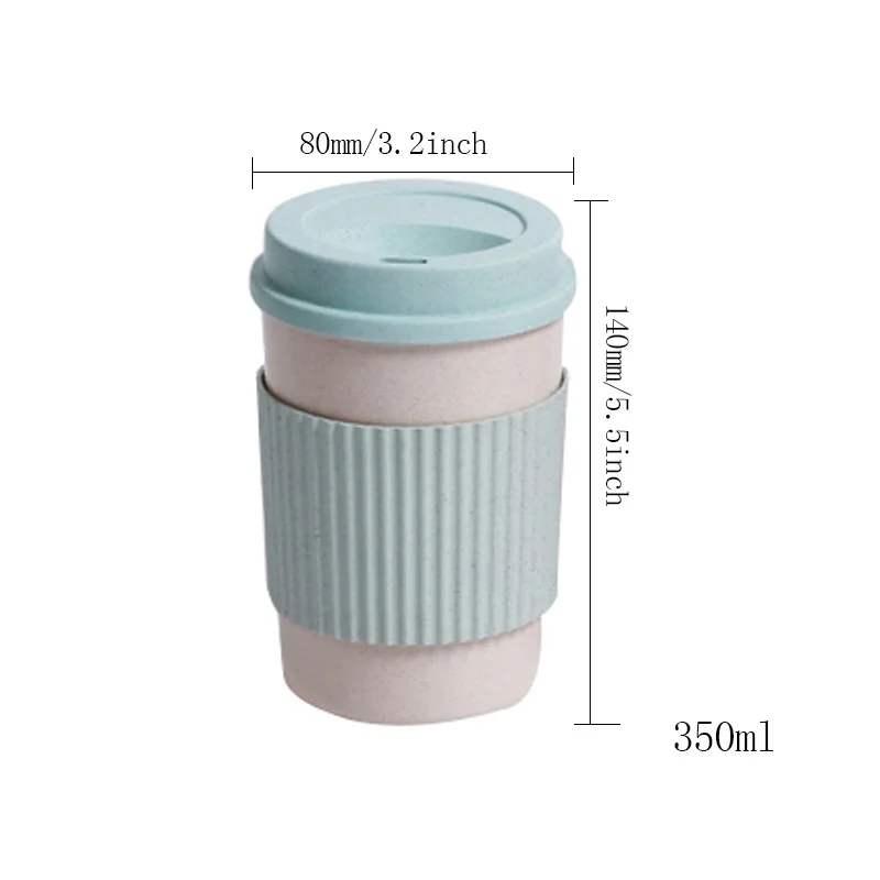 1 шт. двойными стенками Изолированная кружка для путешествий Кофе чашки нескользящий рукав 350/450/550 мл - Color: 4
