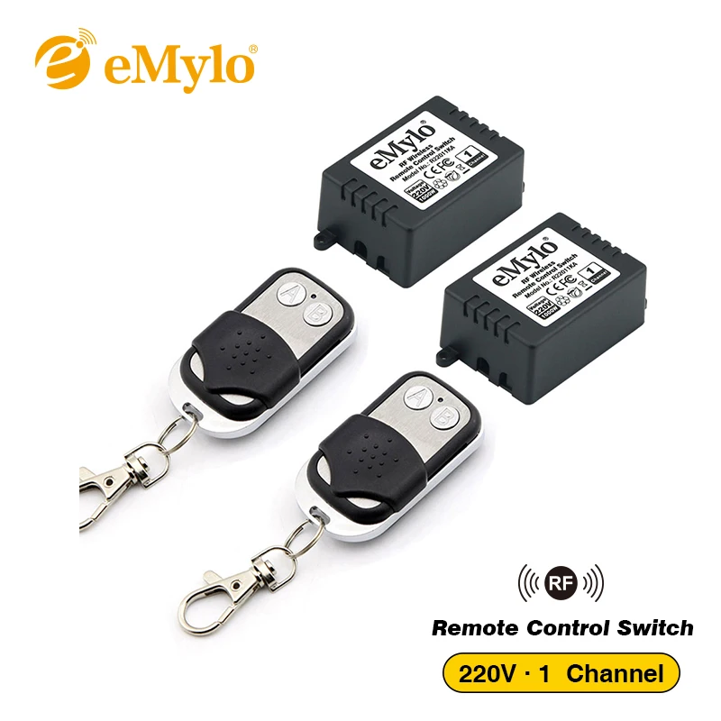 EMylo выключатель AC220V 1000 Вт 2 шт. передатчик и 1 канал реле РЧ смарт Беспроводной