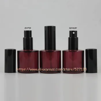 

40ml mysterious purple glass bottle with black aluminum pump/sprayer,lotion/perfume/essential oli/moisturizer/facial water