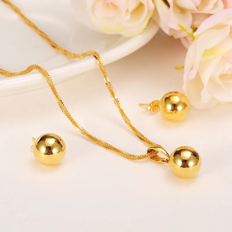 

Bangrui Beaded Pendant Earrings Ethiopian set Jewelry Pendant Necklace Earring Gold Color African Jewellery Arab