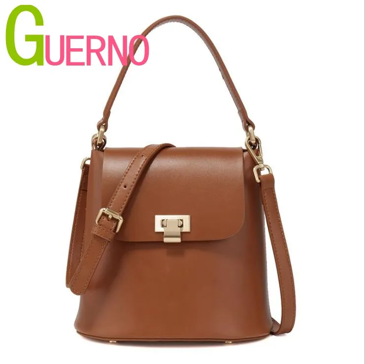 GUERNO bags for women 2018 leather handbags leather single shoulder portable messenger bag bucket bag fashion leisure bag al187 angel horse leather woman shoulder bag fashion genuine leather women shoulder cross bag leather leisure single shoulder bags