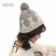 FANCET/зимние вязаные шапки для девочек, шапочки, сплошной акриловый флисовый капюшон с помпоном для женщин, теплая Милая шапка Gorros Skullies 89618