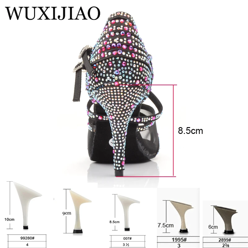 WUXIJIAO Dance Shoes Women Salsa Sneakers Dance Shoes Satin and Net Comfortable Ballroom Dance Shoes Brown Red Apricot Black
