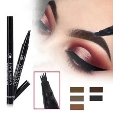 Карандаш для бровей, жидкий, 4 головки, микроблейдинг, татуировка, ручка, черный, коричневый, макияж, водонепроницаемый, натуральный, профессиональный, макияж, глаза, бровей, оттенок