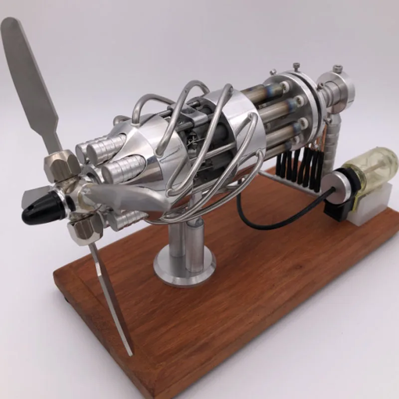 

Sterling Swashplate 16 Cylinder Aircraft Engine Model External Combustion Fire-absorbing Mini Steam Engine