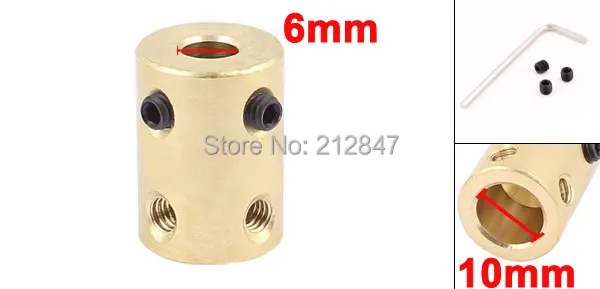 6mm to 10mm Copper DIY Motor   Shaft Coupling Joint Adapter for Electric Car Toy