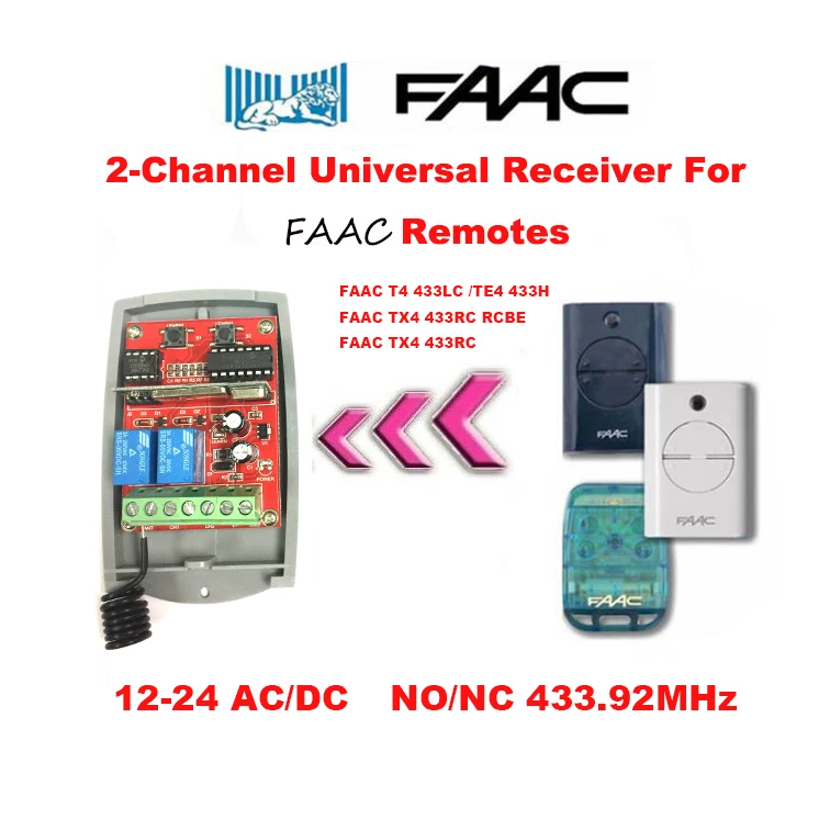 

Rolling code Receiver compatible with FAAC /V2 433.92Mhz