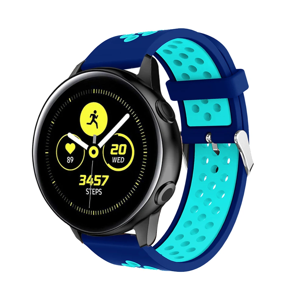 Мягкий силиконовый ремешок для часов samsung Galaxy Watch active, Классический сменный Браслет, ремешок для часов 20 мм, ремешок для часов S2/Спортивные ремни