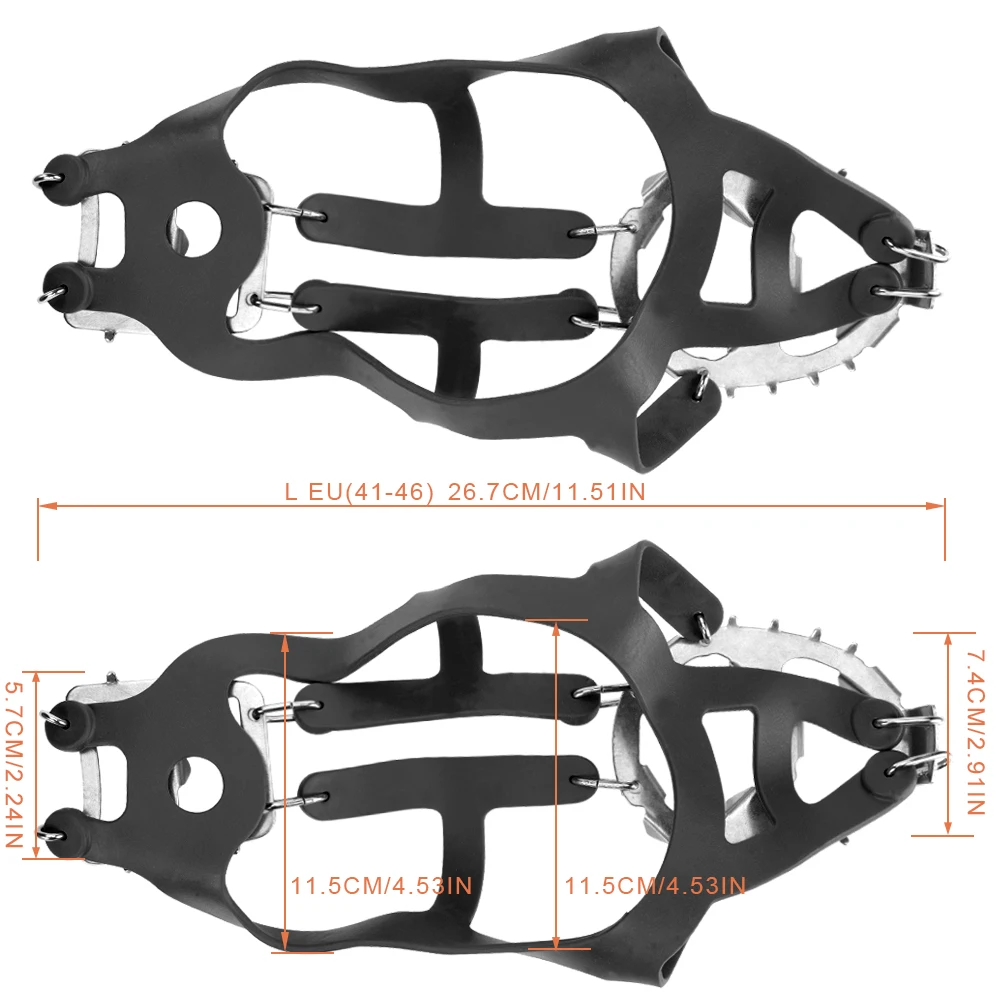 Elino 18 зубцов противоскользящие стальные ледяные Захваты универсальные зимние шипы для альпинизма Шипы скобы бахилы аксессуары