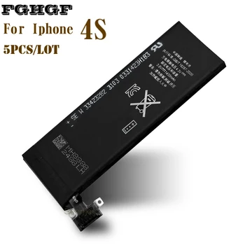 

FGHGF 5PCS Phone Battery For Iphone 4S Factory 3.8V 1430mah AAA Qlty 100% Test 0 cycle Replacement Repair
